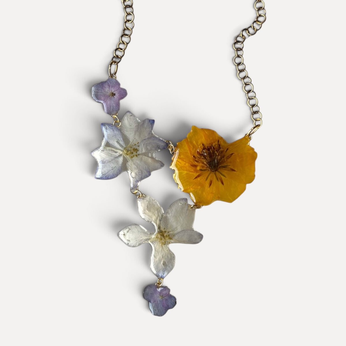 COLLANA GIROCOLLO CON FIORI VERI