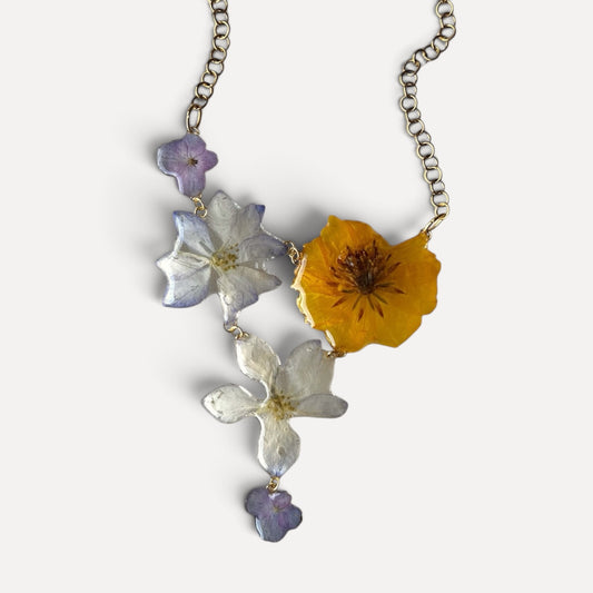 COLLANA GIROCOLLO CON FIORI VERI