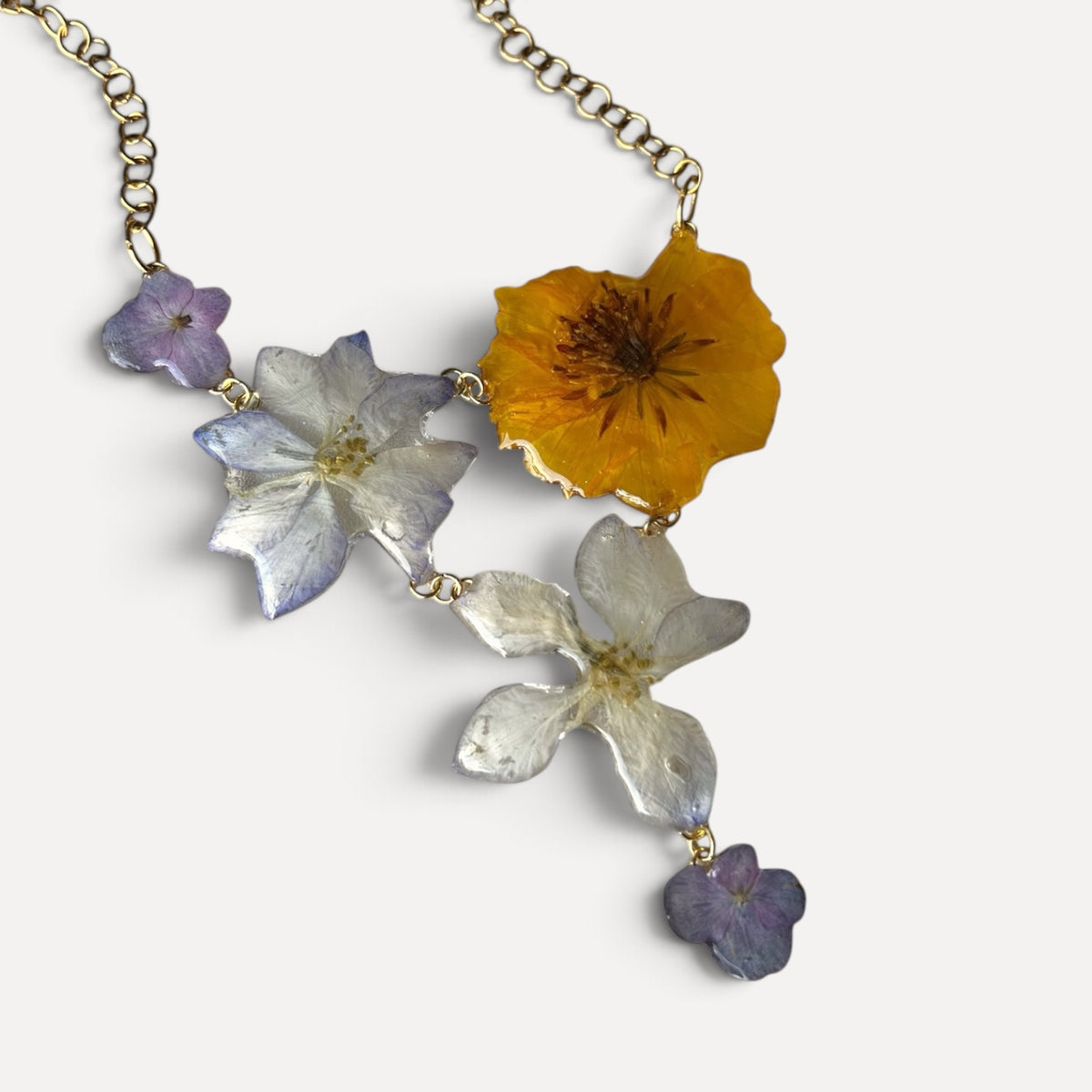 COLLANA GIROCOLLO CON FIORI VERI